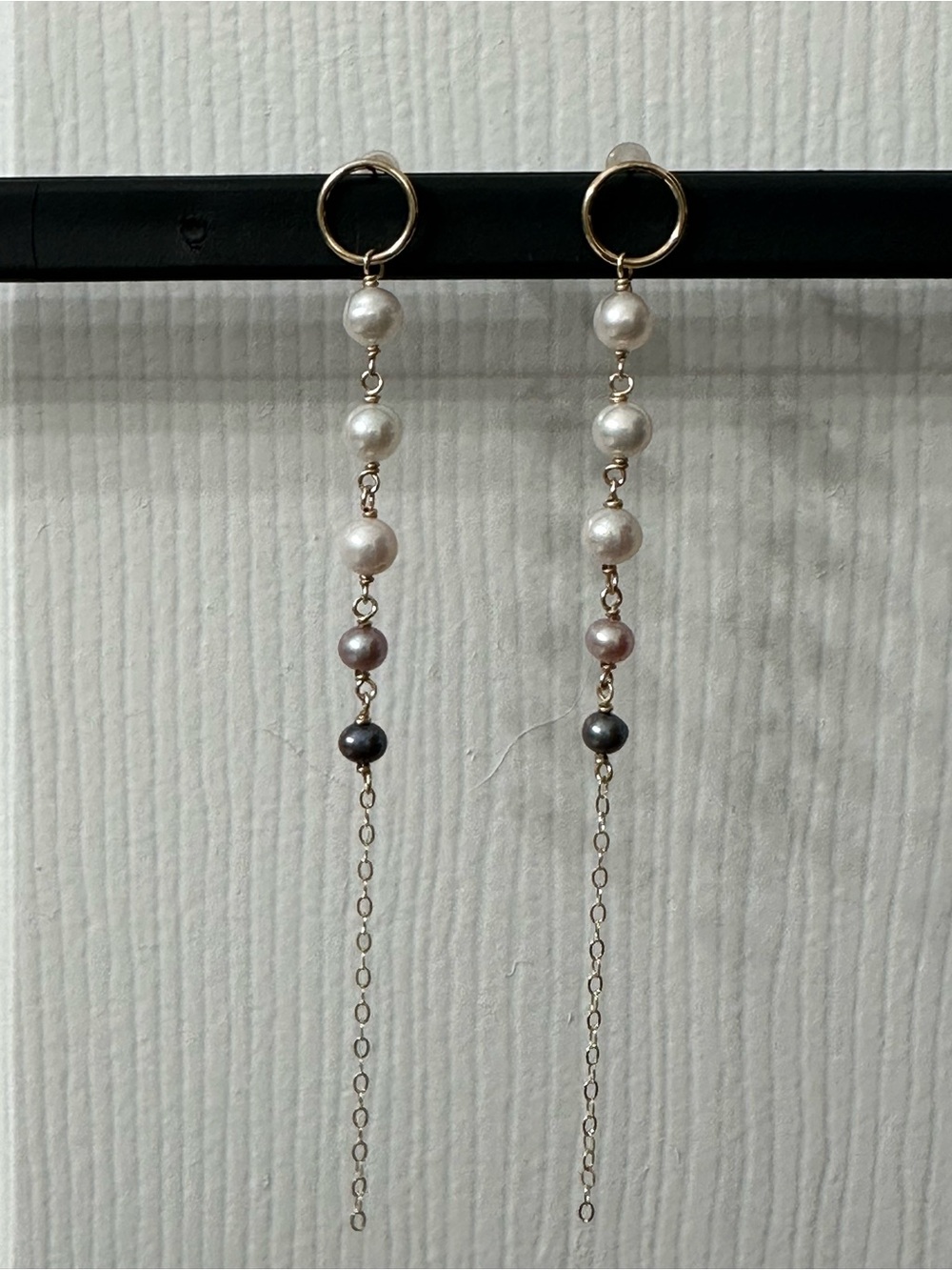 14k Gold-Filled Earrings Pearl Earrings White Gray Peacock Pearls Hawaii Jewelry
